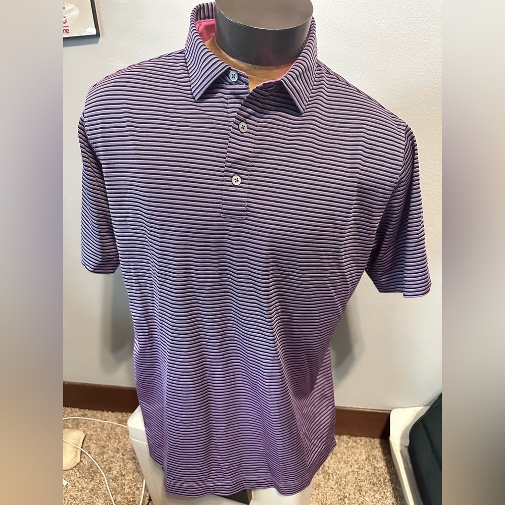 FootJoy Purple Striped Men's Large Polo Shirt